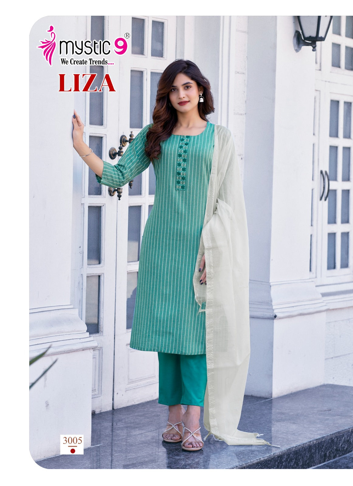 Liza Vol 3 Mystic 9 Cotton Readymade Pant Style Suits Wholesaler