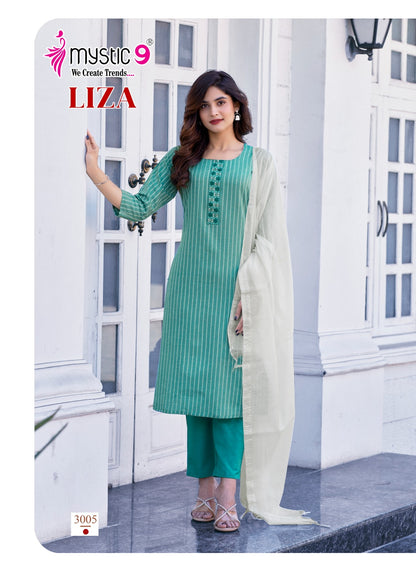 Liza Vol 3 Mystic 9 Cotton Readymade Pant Style Suits Wholesaler