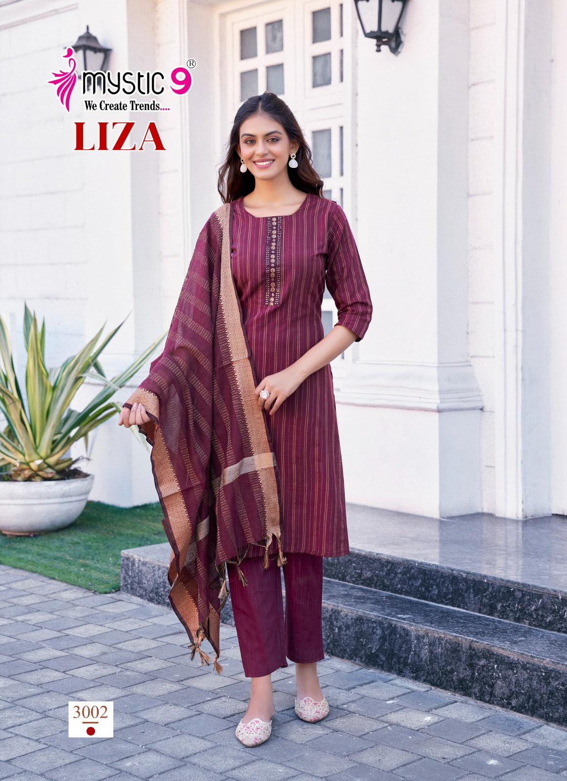 Liza Vol 3 Mystic 9 Cotton Readymade Pant Style Suits Wholesaler