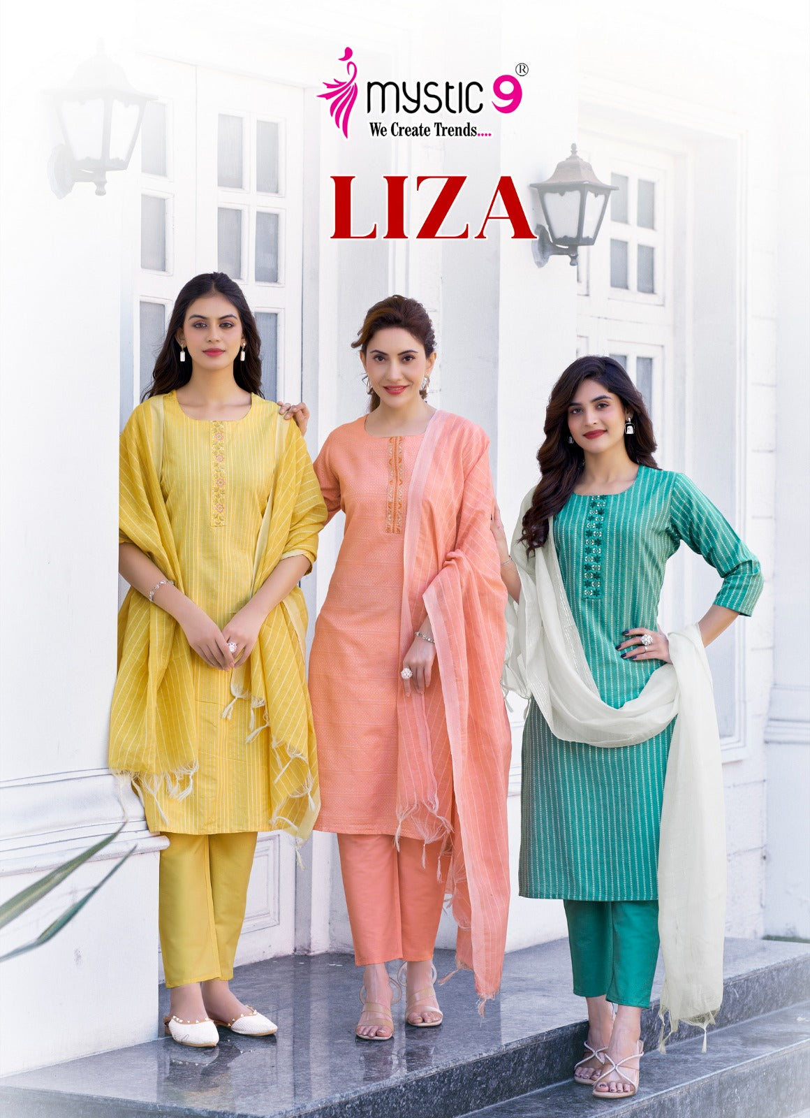 Liza Vol 3 Mystic 9 Cotton Readymade Pant Style Suits Wholesaler
