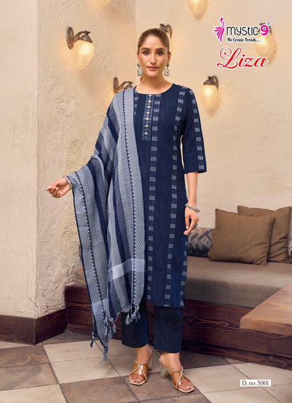 Liza Vol 5 Mystic 9 Handloom Readymade Pant Style Suits Exporter Gujarat