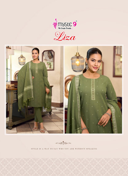 Liza Vol 5 Mystic 9 Handloom Readymade Pant Style Suits Exporter Gujarat