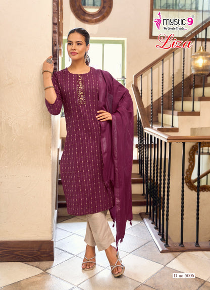 Liza Vol 5 Mystic 9 Handloom Readymade Pant Style Suits Exporter Gujarat