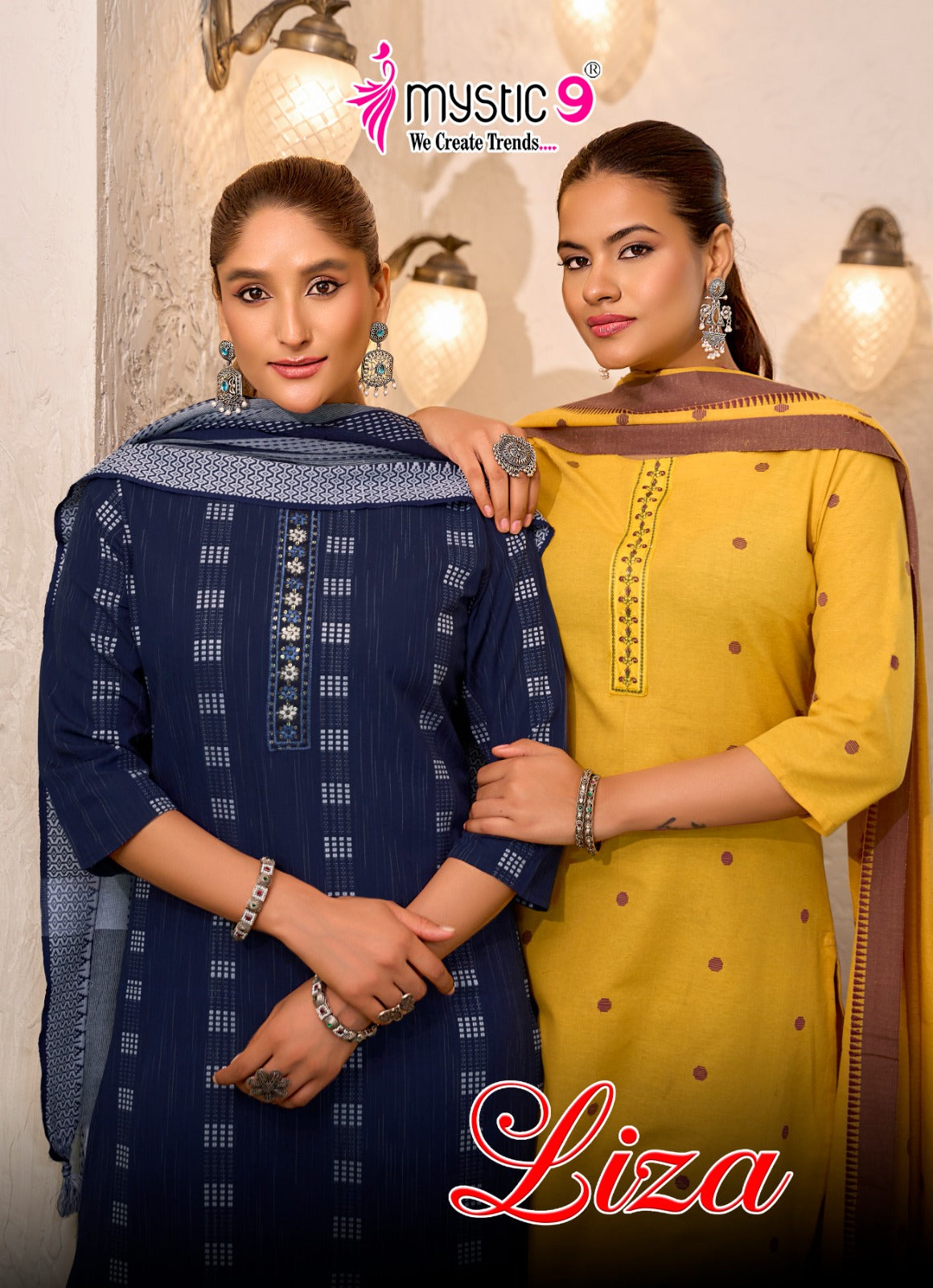 Liza Vol 5 Mystic 9 Handloom Readymade Pant Style Suits Exporter Gujarat