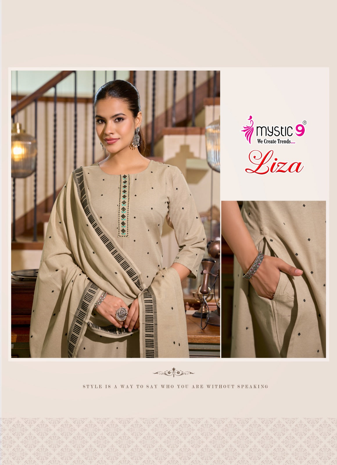 Liza Vol 5 Mystic 9 Handloom Readymade Pant Style Suits Exporter Gujarat