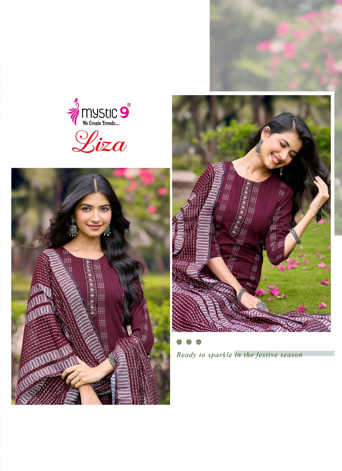 Liza Vol 6 Mystic 9 Handloom Readymade Pant Style Suits Supplier Gujarat