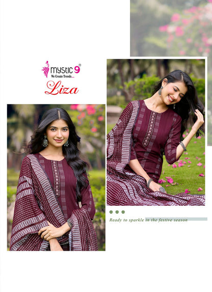Liza Vol 6 Mystic 9 Handloom Readymade Pant Style Suits Supplier Gujarat