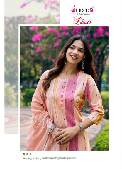 Liza Vol 6 Mystic 9 Handloom Readymade Pant Style Suits Supplier Gujarat