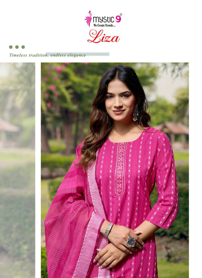 Liza Vol 6 Mystic 9 Handloom Readymade Pant Style Suits Supplier Gujarat