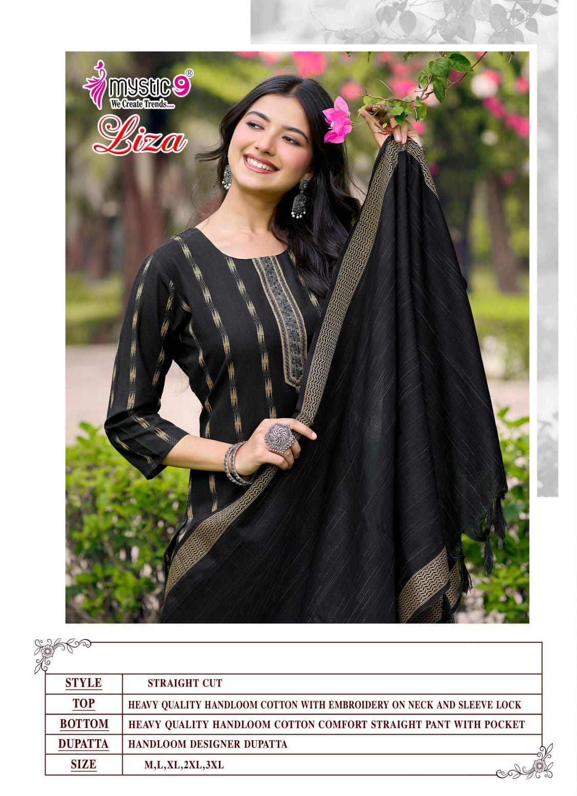 Liza Vol 6 Mystic 9 Handloom Readymade Pant Style Suits Supplier Gujarat