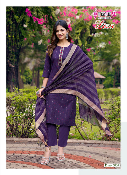 Liza Vol 6 Mystic 9 Handloom Readymade Pant Style Suits Supplier Gujarat