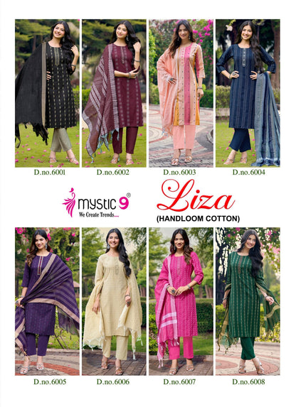 Liza Vol 6 Mystic 9 Handloom Readymade Pant Style Suits Supplier Gujarat