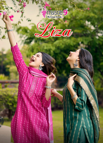 Liza Vol 6 Mystic 9 Handloom Readymade Pant Style Suits Supplier Gujarat
