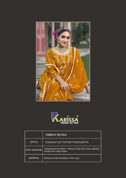Lizaa Karissa Liva Rayon Readymade Suits Supplier India