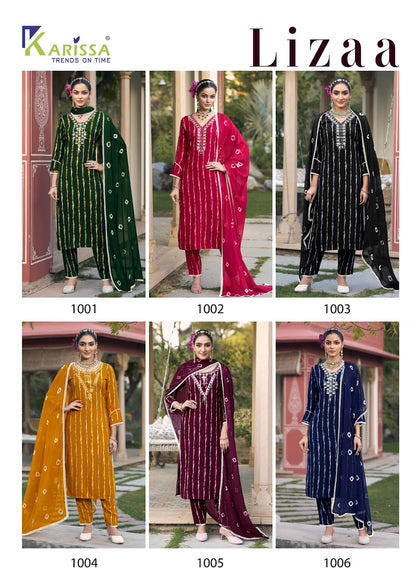 Lizaa Karissa Liva Rayon Readymade Suits Supplier India