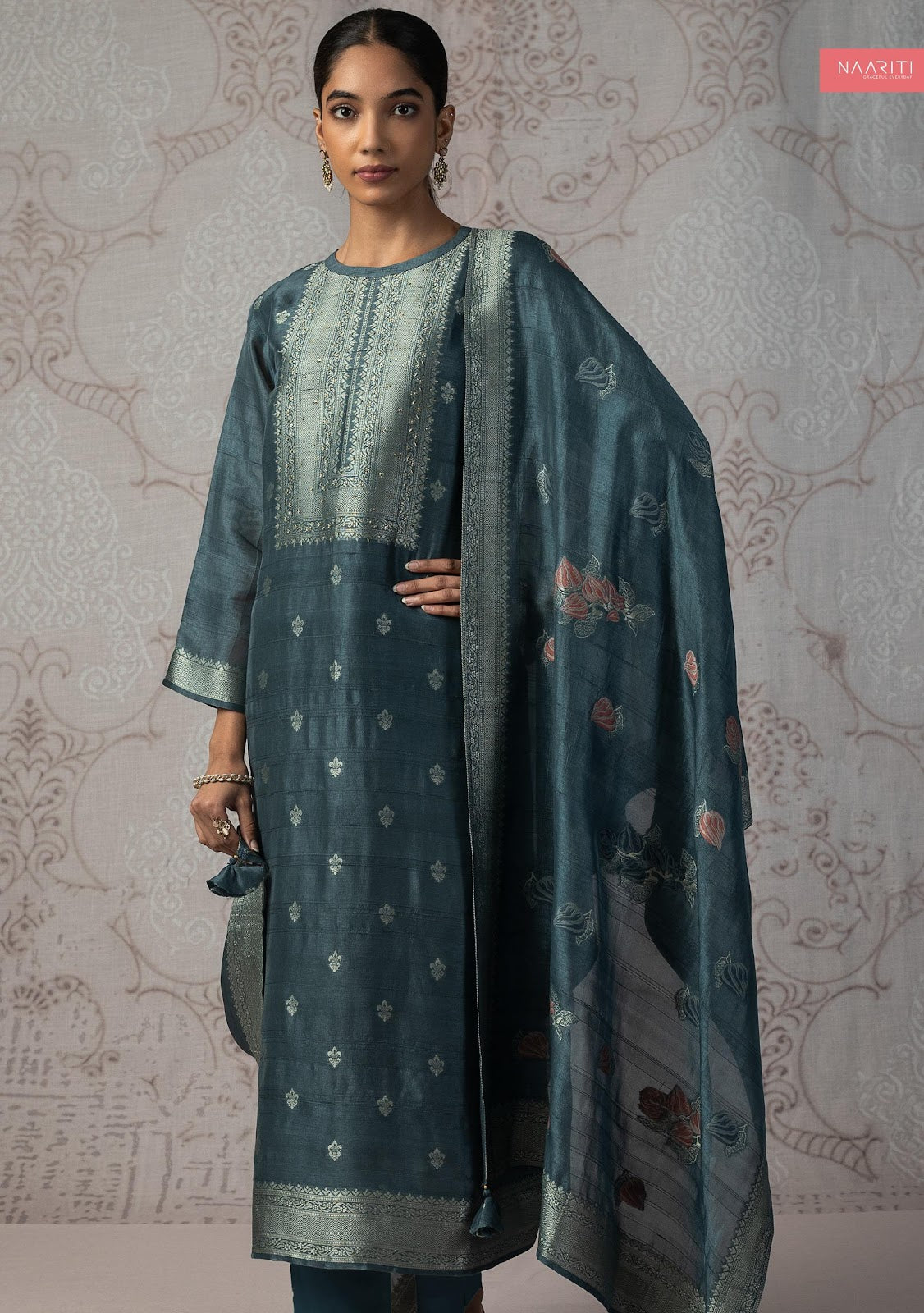 Lizaaf Naariti Silk Jacquard Pant Style Suits Manufacturer