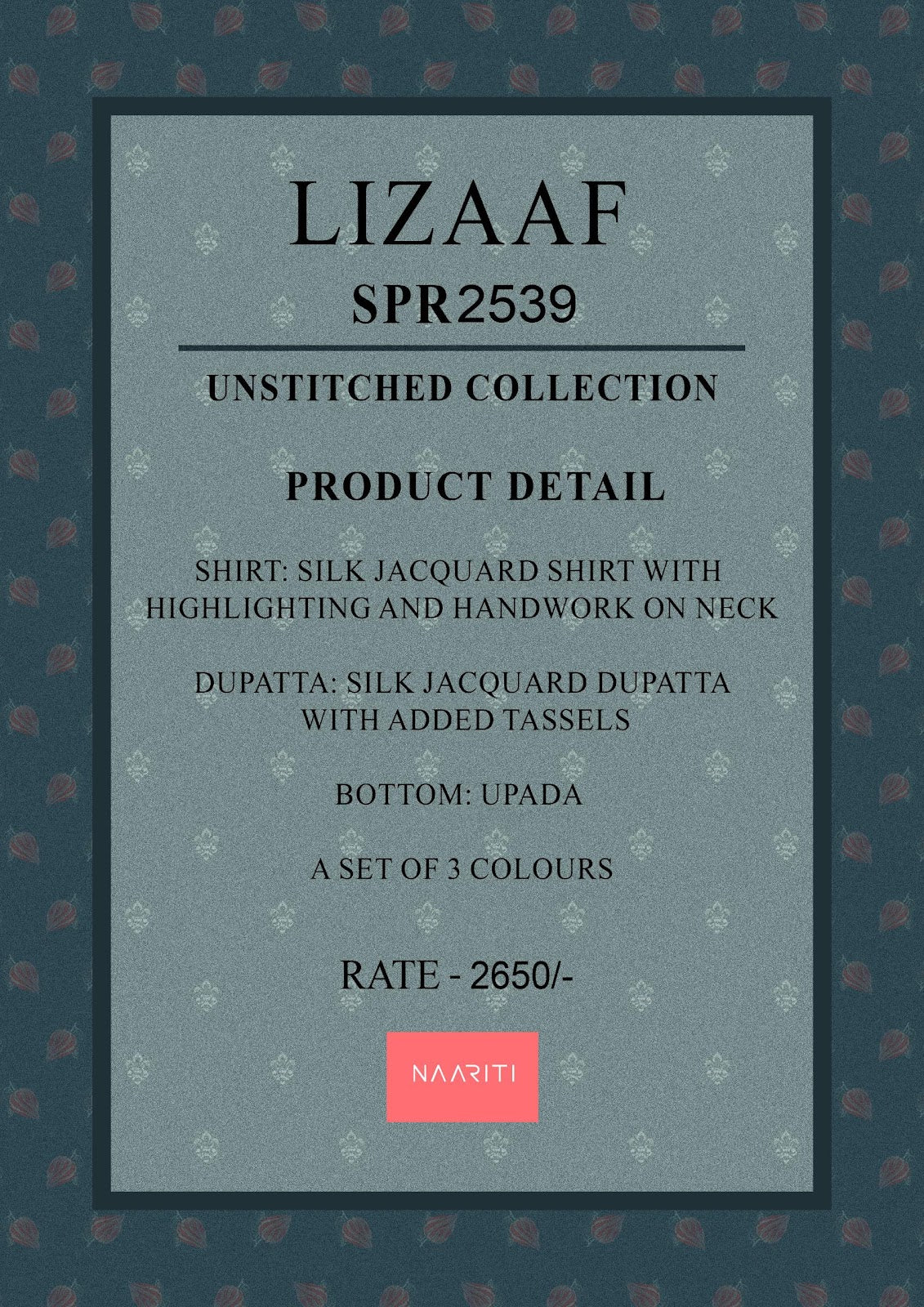 Lizaaf Naariti Silk Jacquard Pant Style Suits Manufacturer