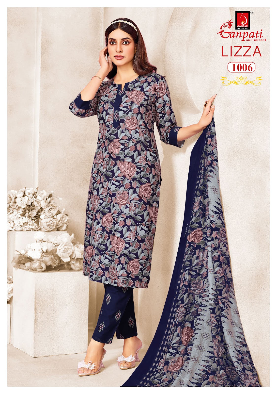Lizza Vol 1 Pant Ganpati Cotton Dress Material Manufacturer India