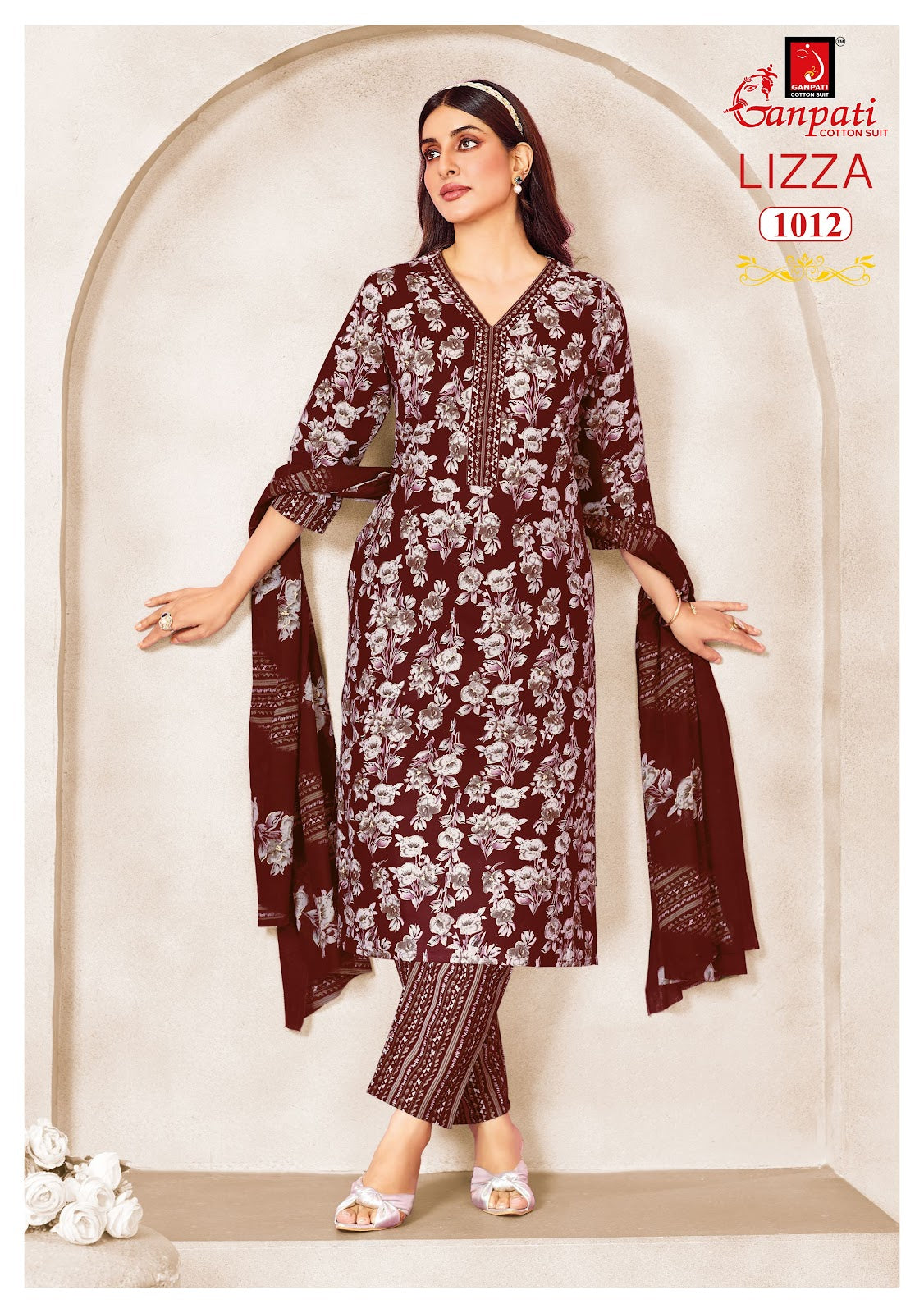 Lizza Vol 1 Pant Ganpati Cotton Dress Material Manufacturer India