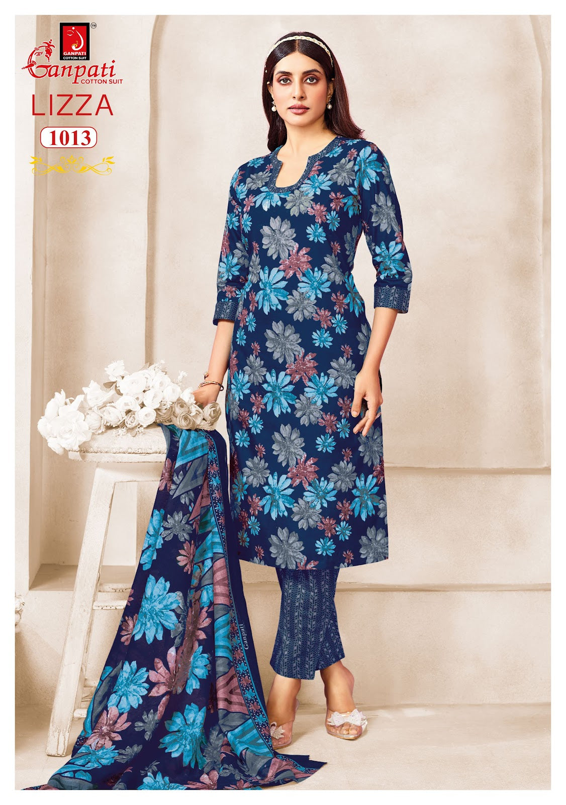 Lizza Vol 1 Pant Ganpati Cotton Dress Material Manufacturer India