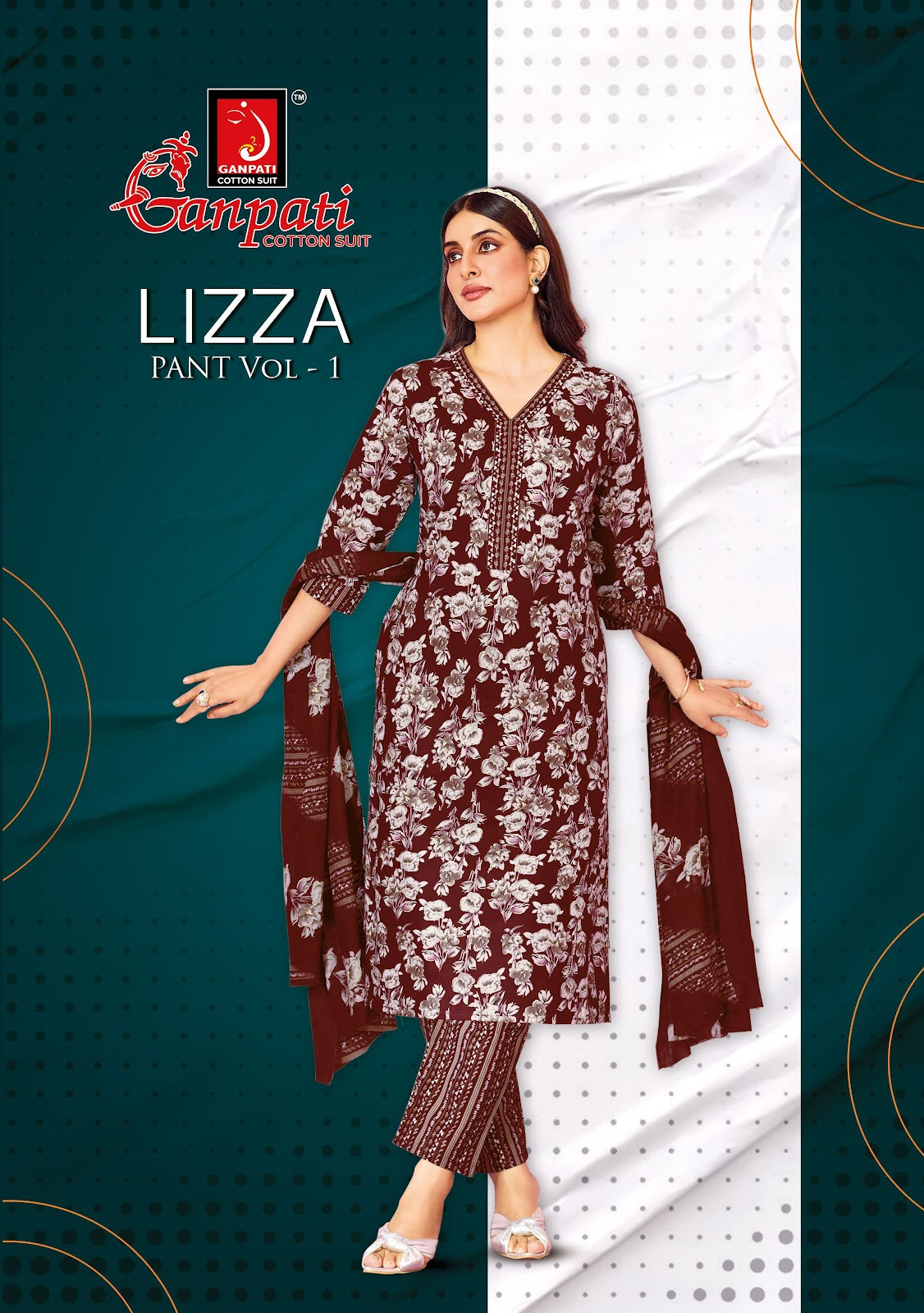 Lizza Vol 1 Pant Ganpati Cotton Dress Material Manufacturer India