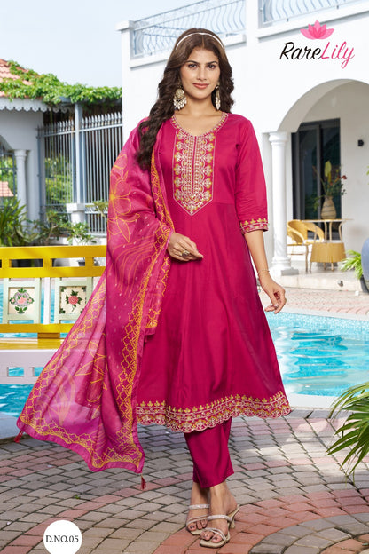 Lizza Vol 1 Rare Lily Roman Silk Readymade Anarkali Suits Manufacturer Ahmedabad