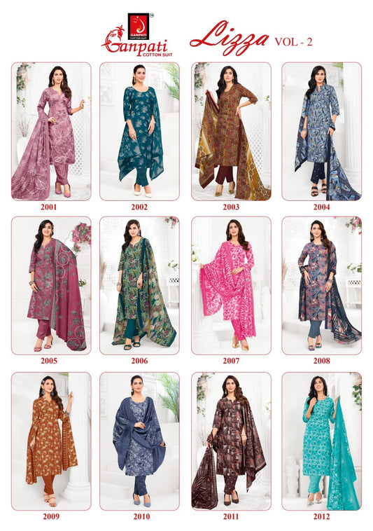 Lizza Vol 2 Ganpati Readymade Cotton Pant Suits Wholesaler Gujarat