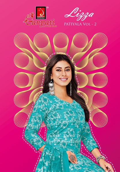 Lizza Vol 2 Ganpati Readymade Cotton Patiyala Suits Wholesaler