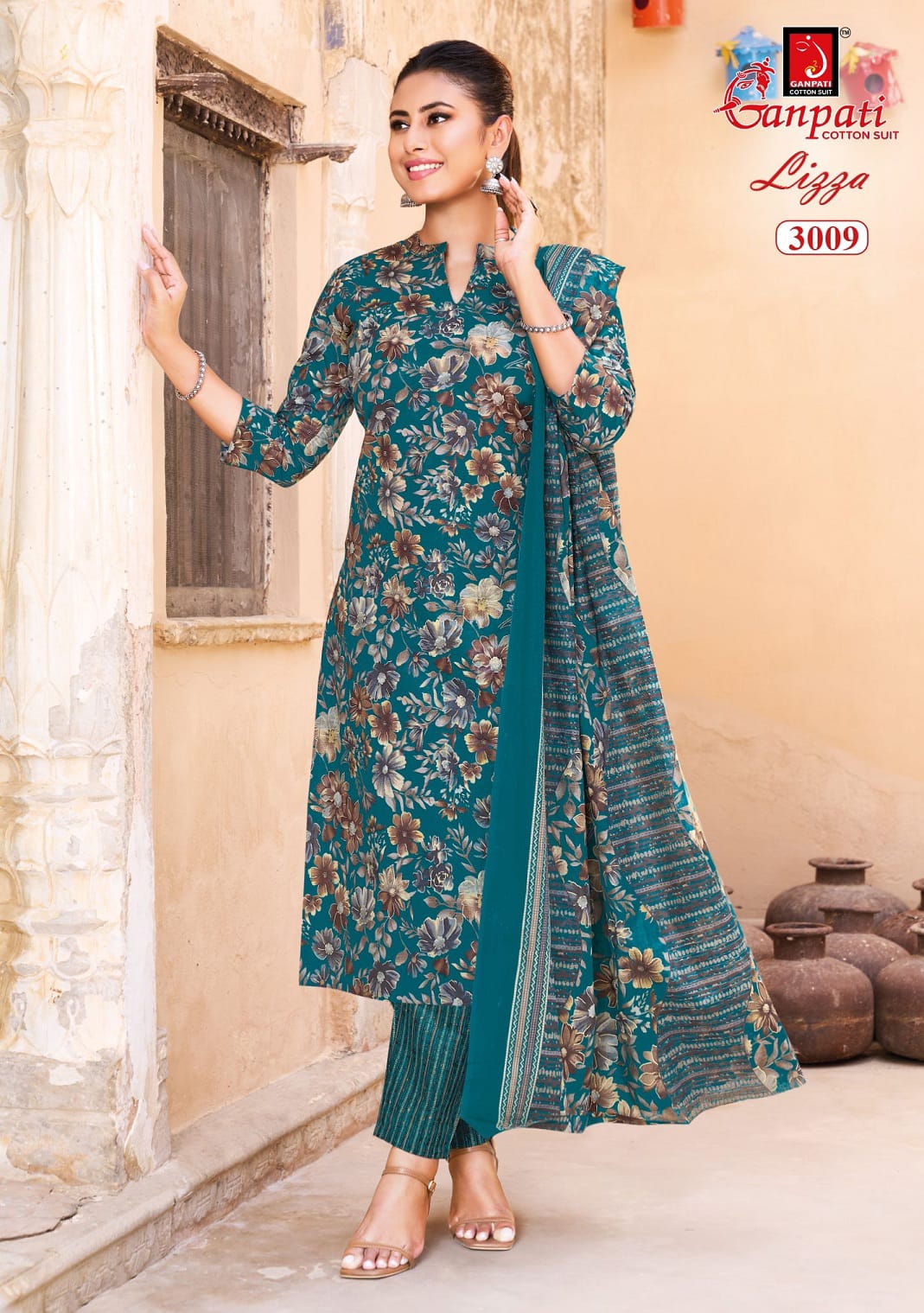 Lizza Vol 3 Ganpati Readymade Cotton Pant Suits Wholesale Price