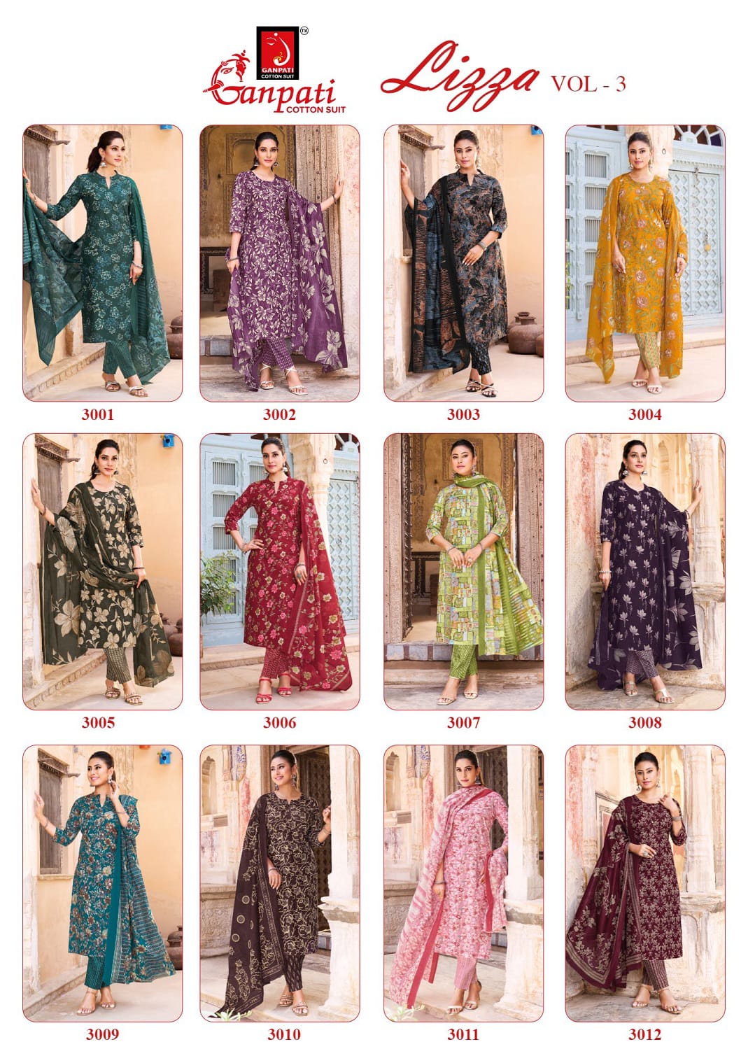 Lizza Vol 3 Ganpati Readymade Cotton Pant Suits Wholesale Price