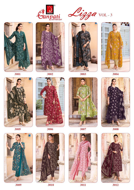 Lizza Vol 3 Ganpati Readymade Cotton Pant Suits Wholesale Price