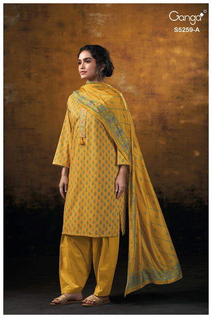 Lizzie S5259 Ganga Cotton Satin Plazzo Style Suits Wholesale Price