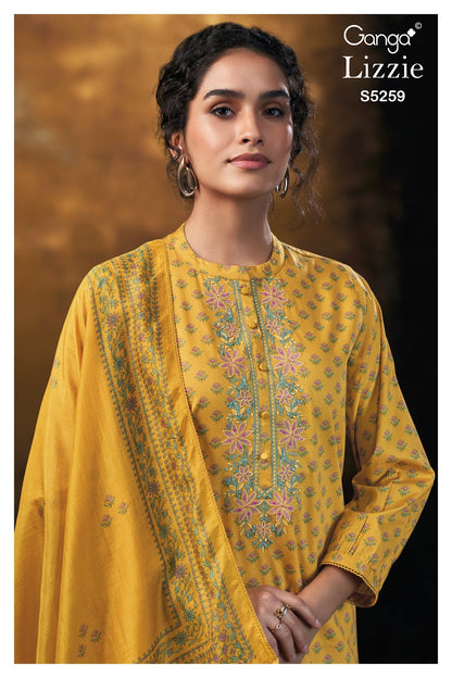 Lizzie S5259 Ganga Cotton Satin Plazzo Style Suits Wholesale Price