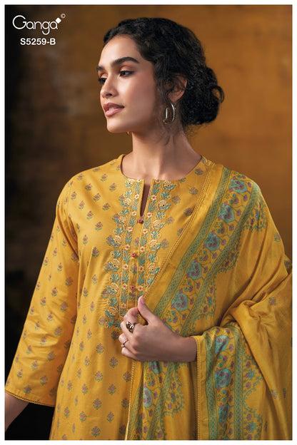 Lizzie S5259 Ganga Cotton Satin Plazzo Style Suits Wholesale Price