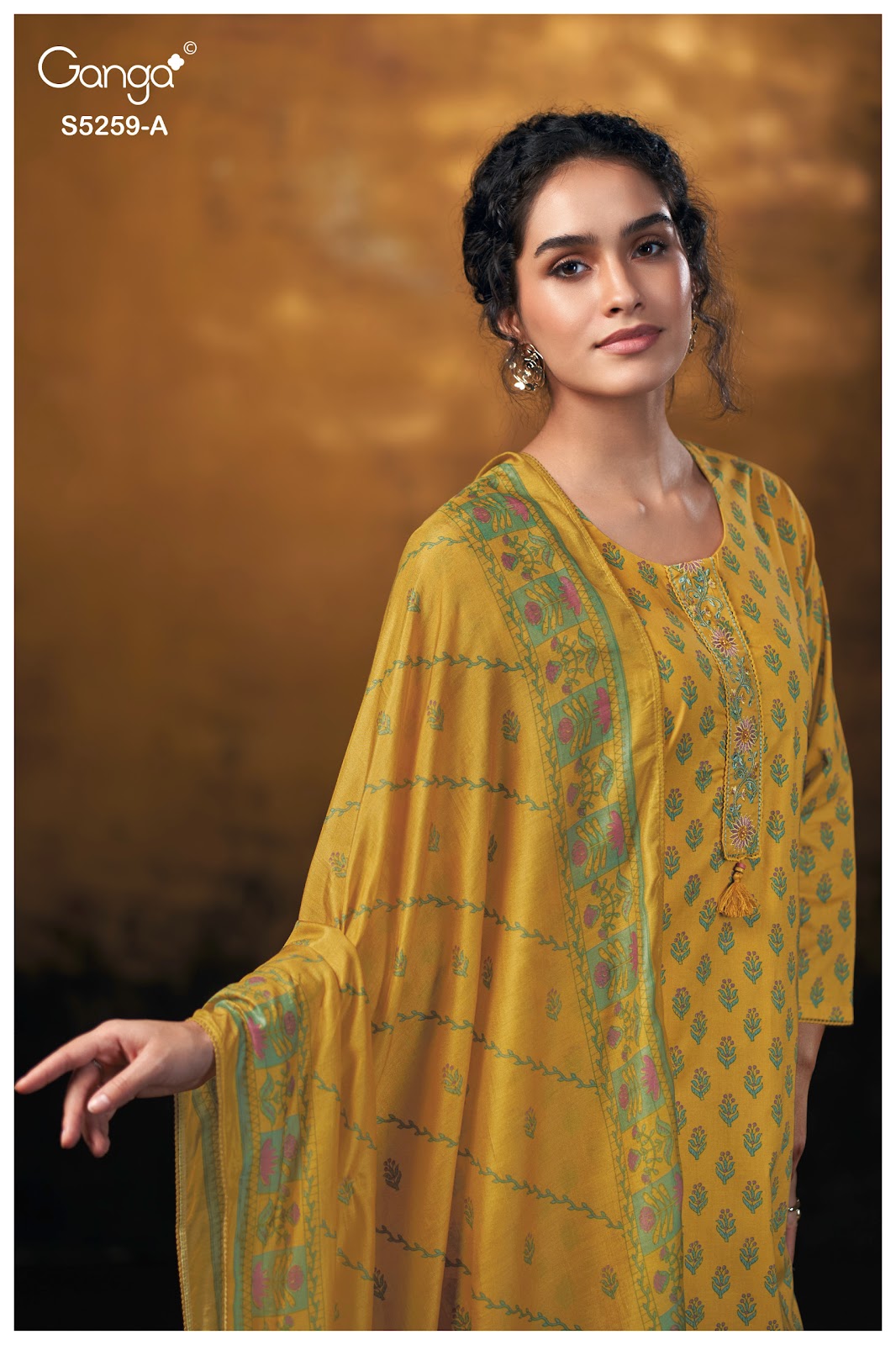 Lizzie S5259 Ganga Cotton Satin Plazzo Style Suits Wholesale Price