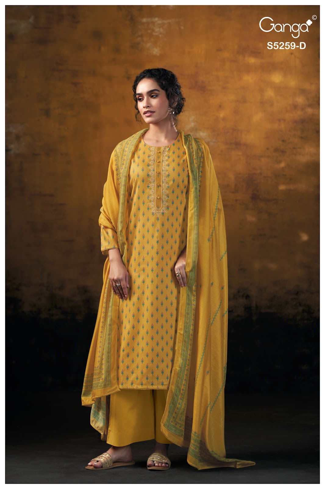 Lizzie S5259 Ganga Cotton Satin Plazzo Style Suits Wholesale Price
