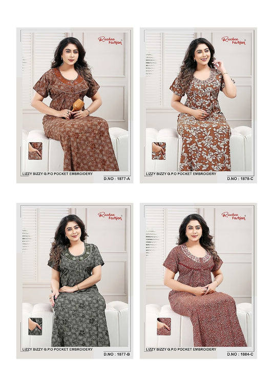 Lizzy Bizzy 011125 Ruchee Fashion Lizzy Bizzy Night Gowns Supplier India