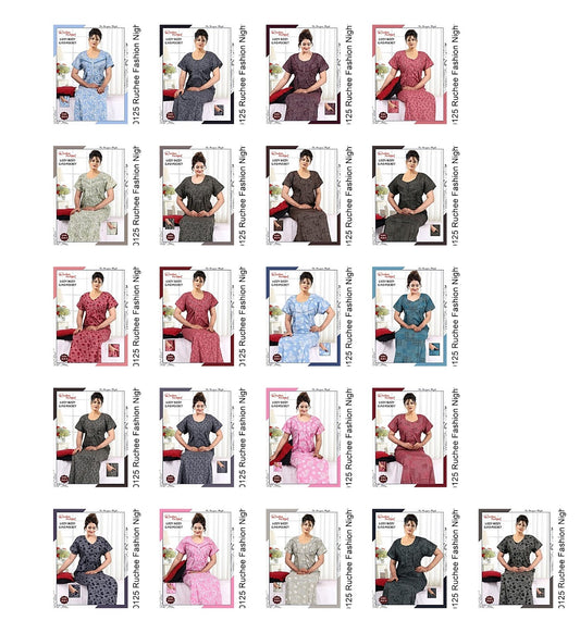 Lizzy Bizzy 0125 Ruchee Fashion Night Gowns Manufacturer Gujarat