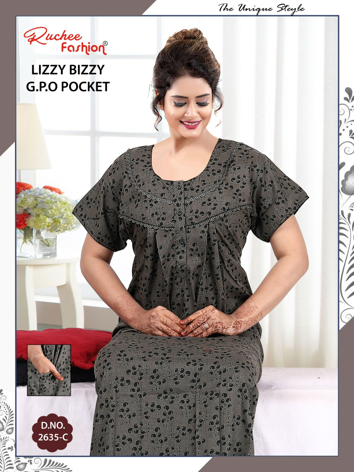 Lizzy Bizzy 0125 Ruchee Fashion Night Gowns Manufacturer Gujarat