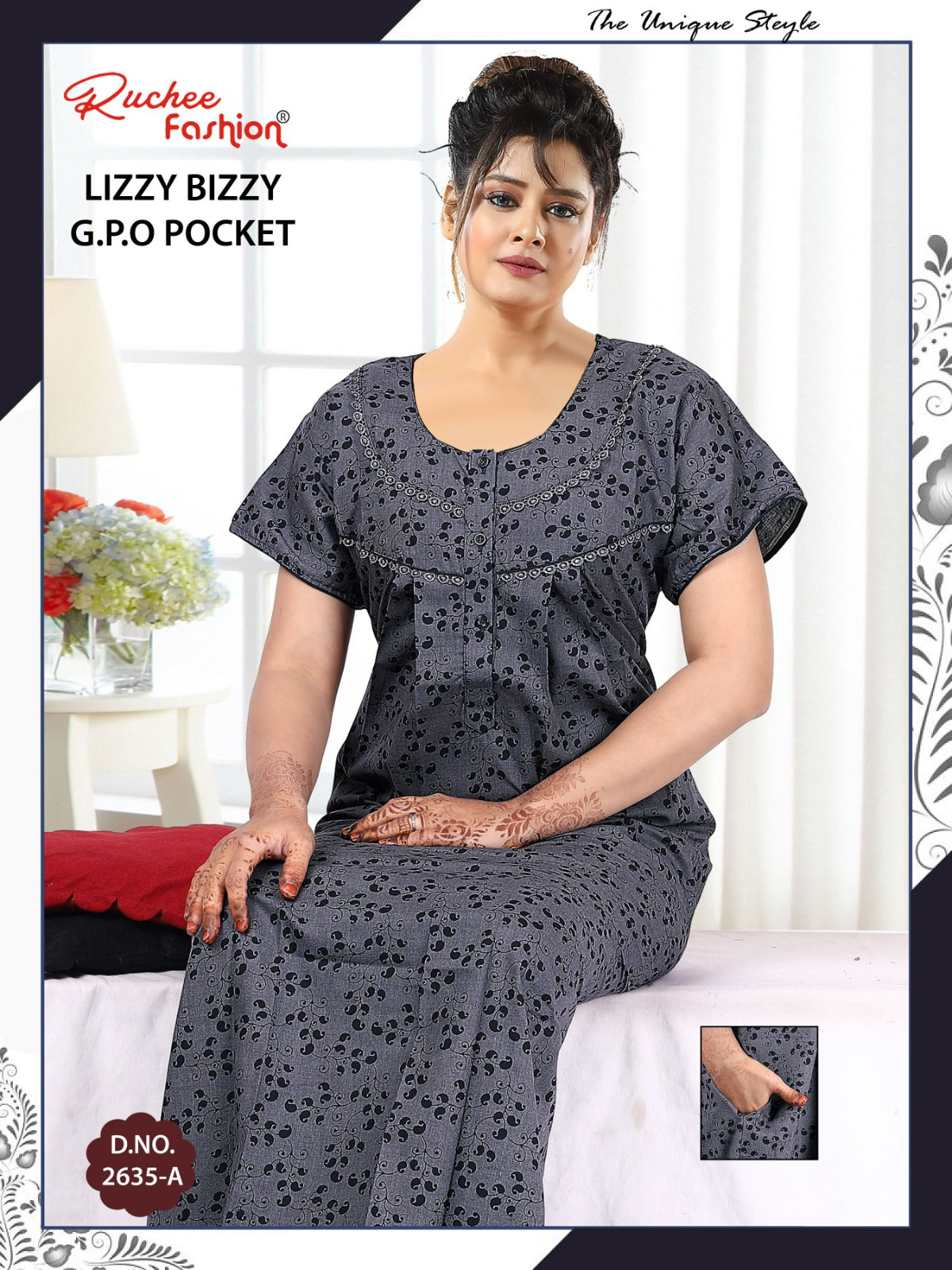 Lizzy Bizzy 0125 Ruchee Fashion Night Gowns Manufacturer Gujarat