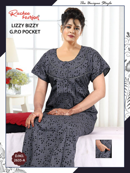 Lizzy Bizzy 0125 Ruchee Fashion Night Gowns Manufacturer Gujarat