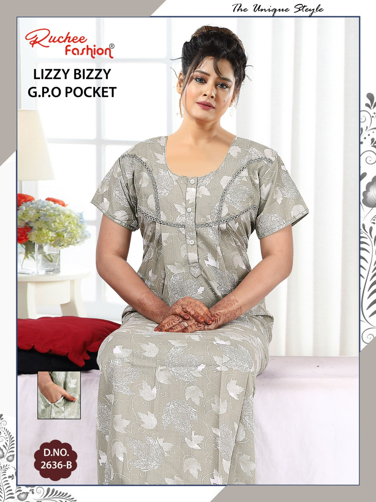 Lizzy Bizzy 0125 Ruchee Fashion Night Gowns Manufacturer Gujarat