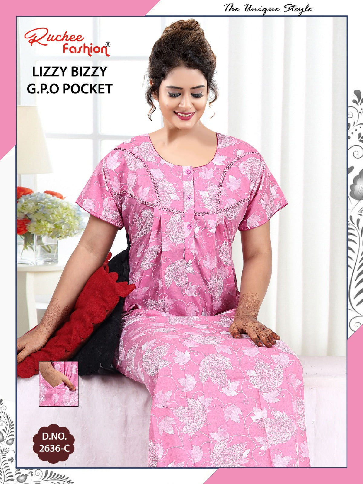 Lizzy Bizzy 0125 Ruchee Fashion Night Gowns Manufacturer Gujarat