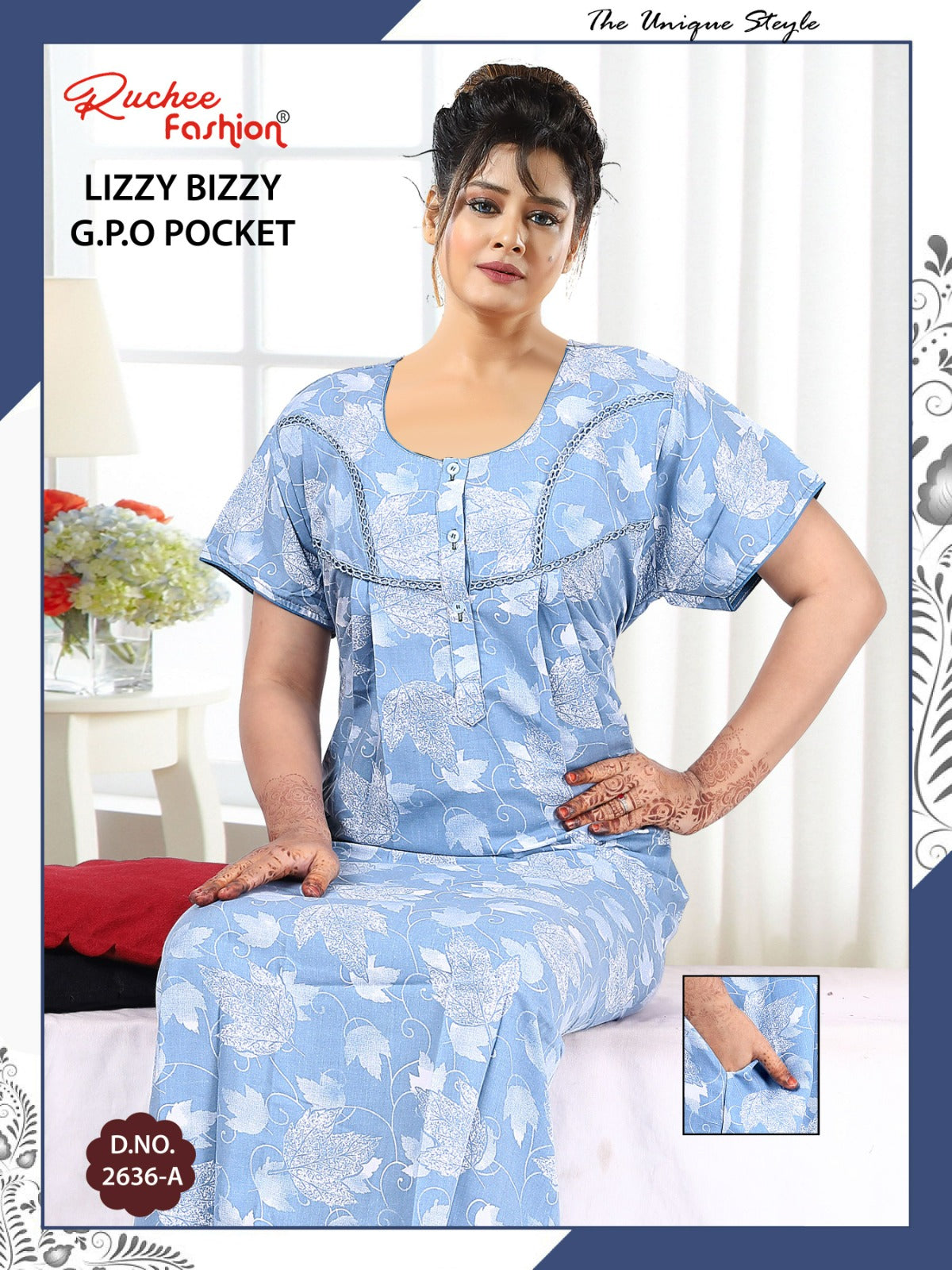 Lizzy Bizzy 0125 Ruchee Fashion Night Gowns Manufacturer Gujarat