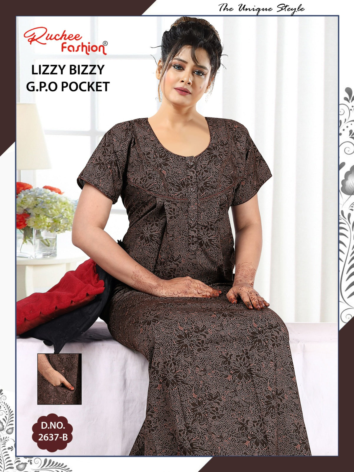 Lizzy Bizzy 0125 Ruchee Fashion Night Gowns Manufacturer Gujarat
