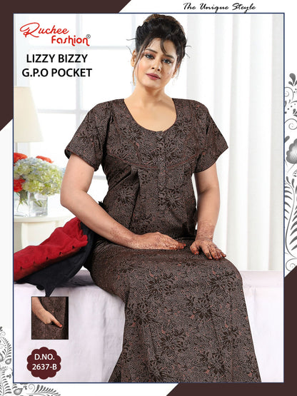 Lizzy Bizzy 0125 Ruchee Fashion Night Gowns Manufacturer Gujarat