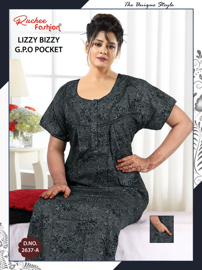 Lizzy Bizzy 0125 Ruchee Fashion Night Gowns Manufacturer Gujarat