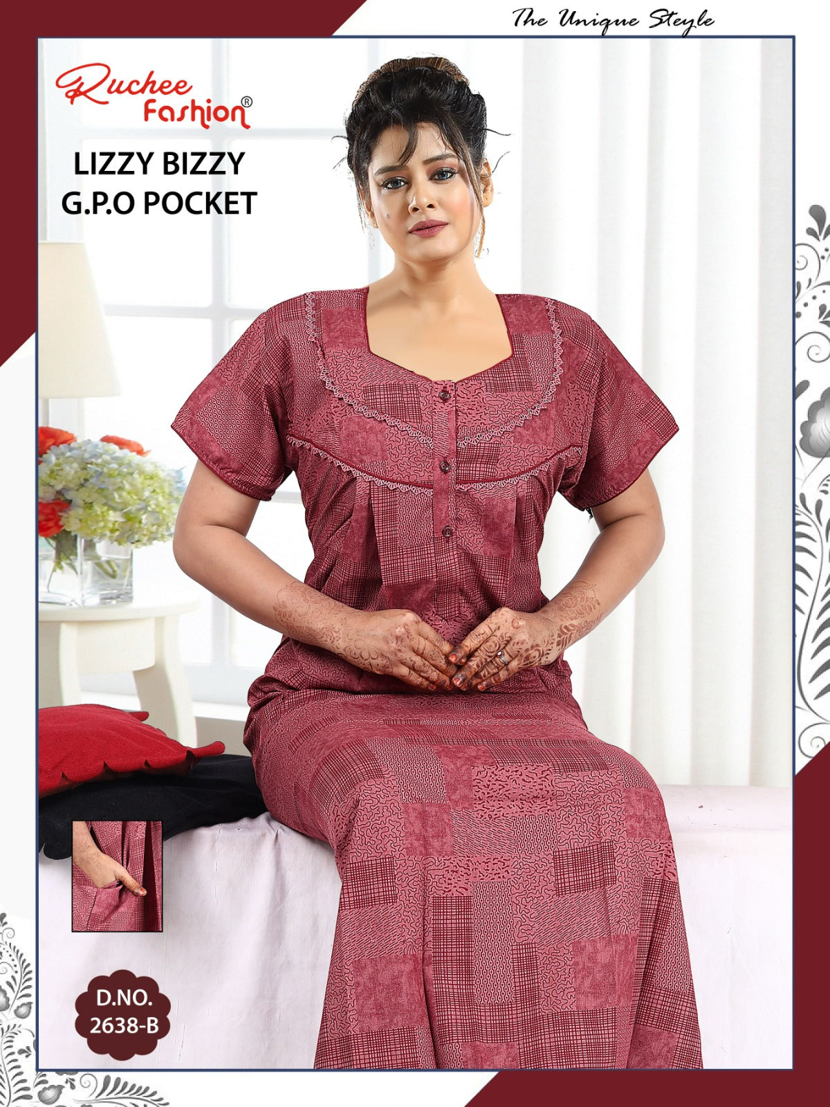 Lizzy Bizzy 0125 Ruchee Fashion Night Gowns Manufacturer Gujarat
