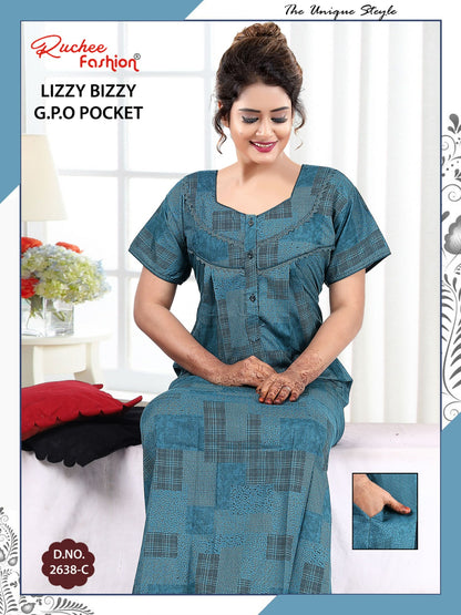 Lizzy Bizzy 0125 Ruchee Fashion Night Gowns Manufacturer Gujarat