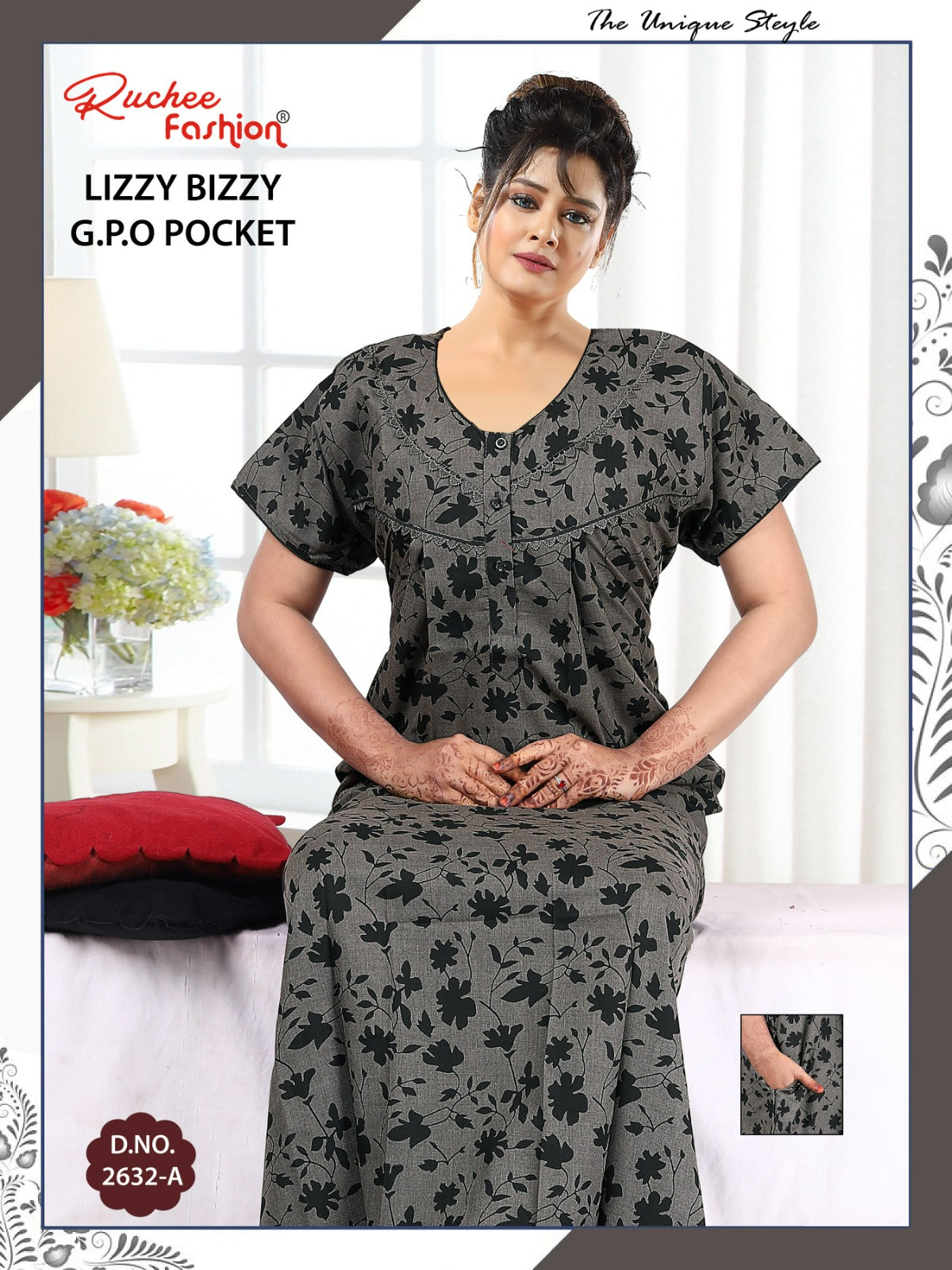 Lizzy Bizzy 0125 Ruchee Fashion Night Gowns Manufacturer Gujarat